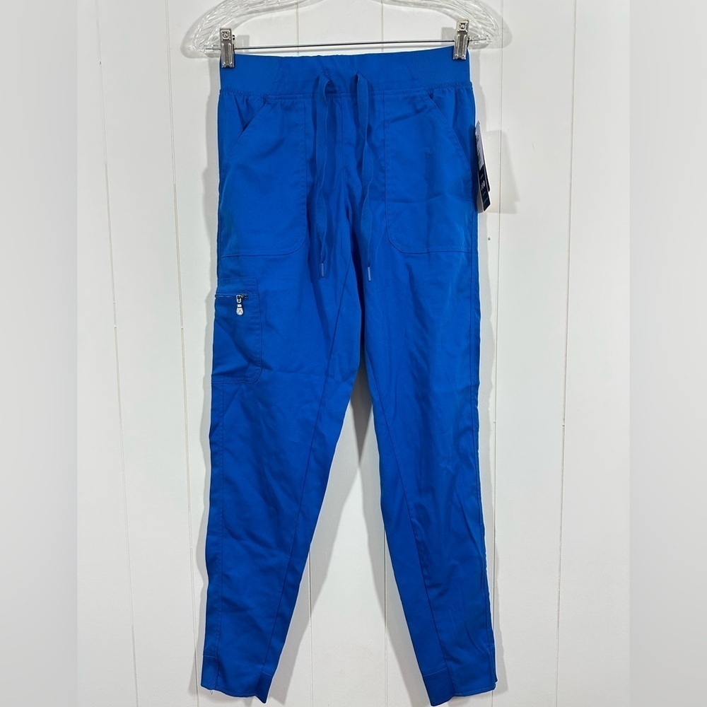 NWT Adar Women's Tailored Fit Drawstring Scrub Pants Royal Blue Size XS - P7104